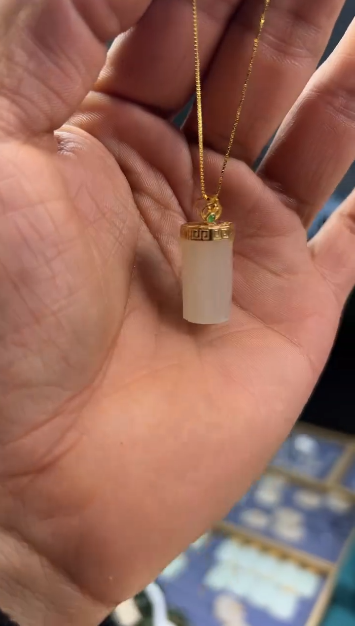 【闪购商品】和田玉吊坠18K金镶嵌和田玉吊坠多样性发货拍一发一