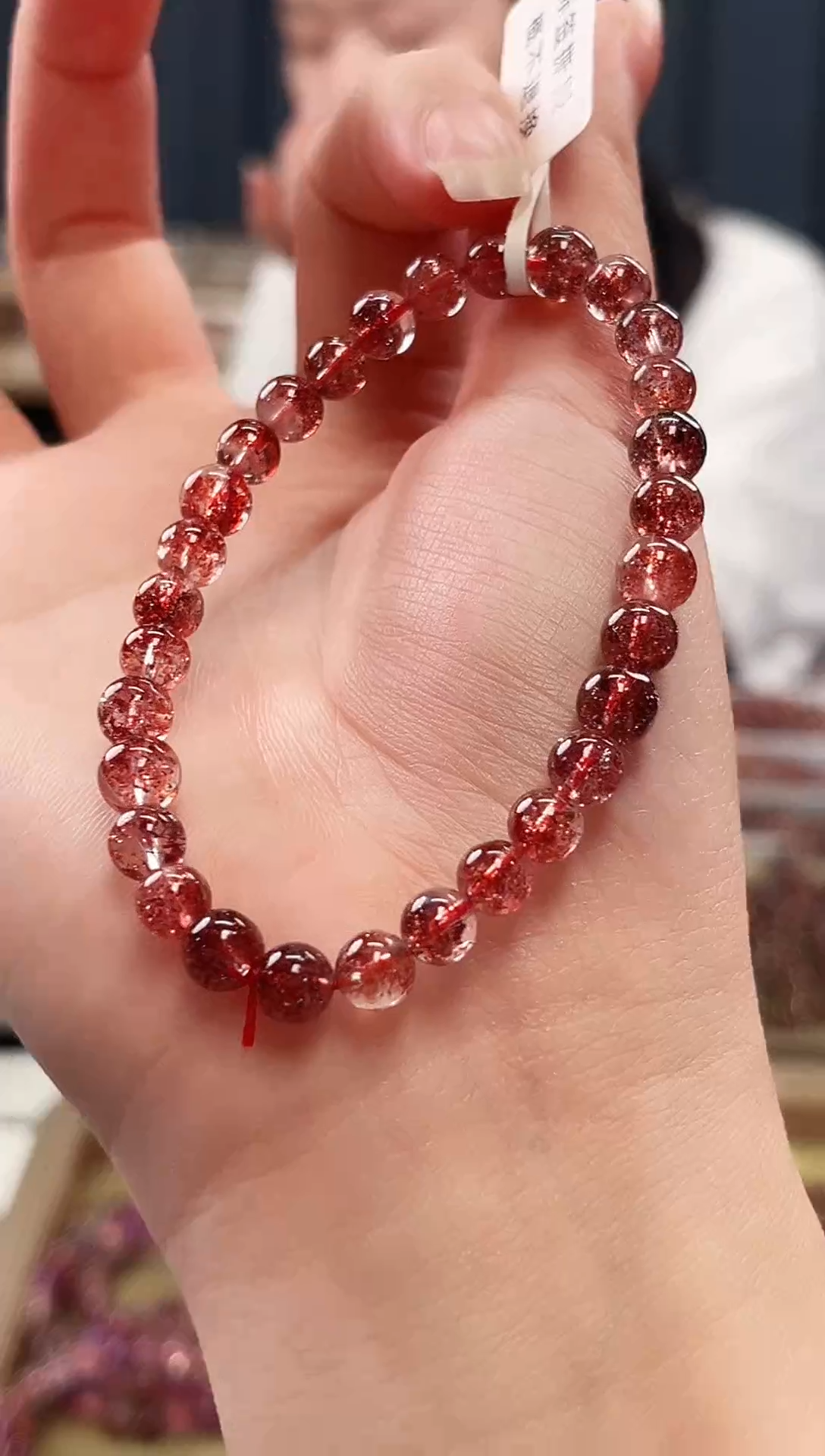 未镶嵌手串水晶金草莓超七单圈手串6mm【多样性发一】