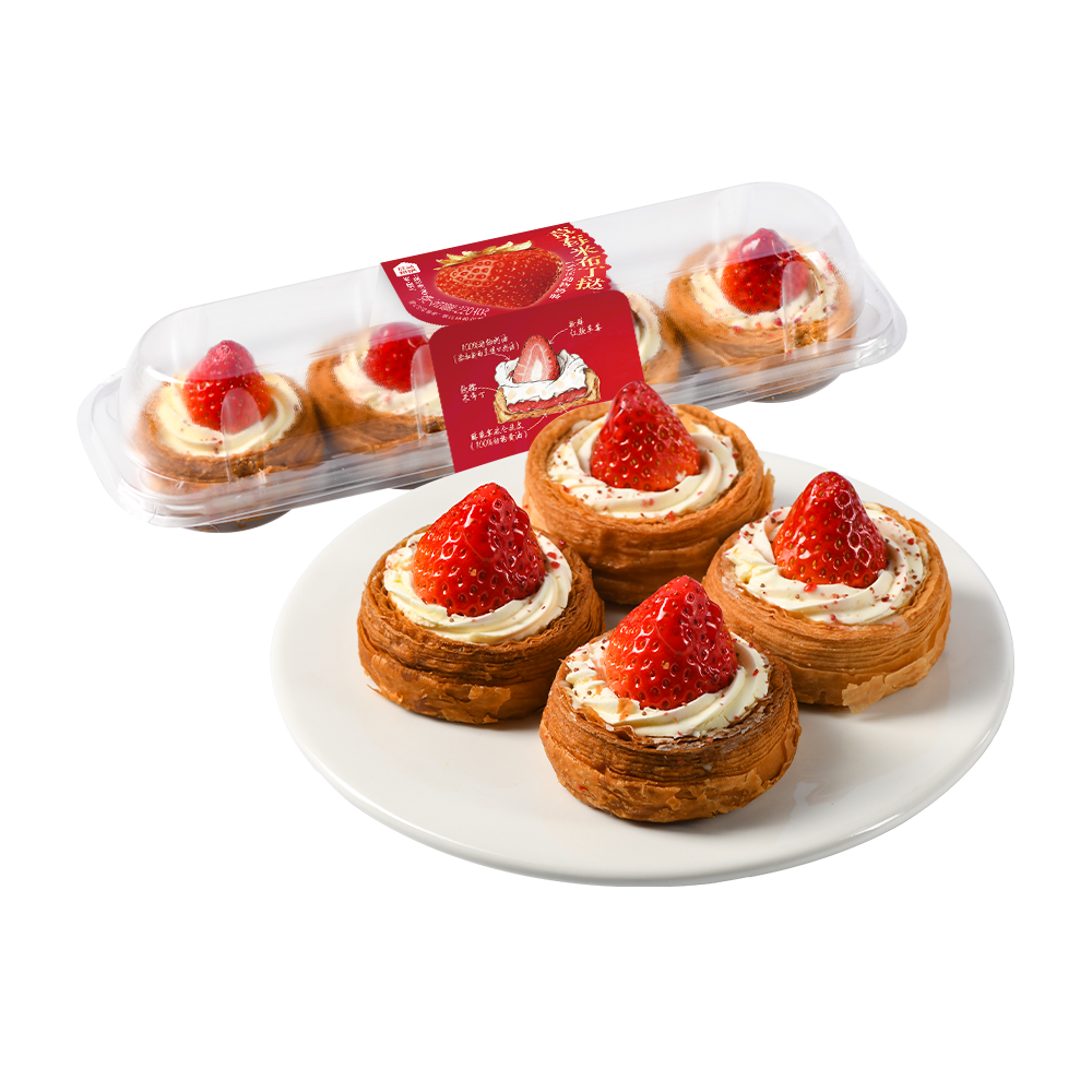 盒马烘焙 草莓米布丁挞 220g 4个