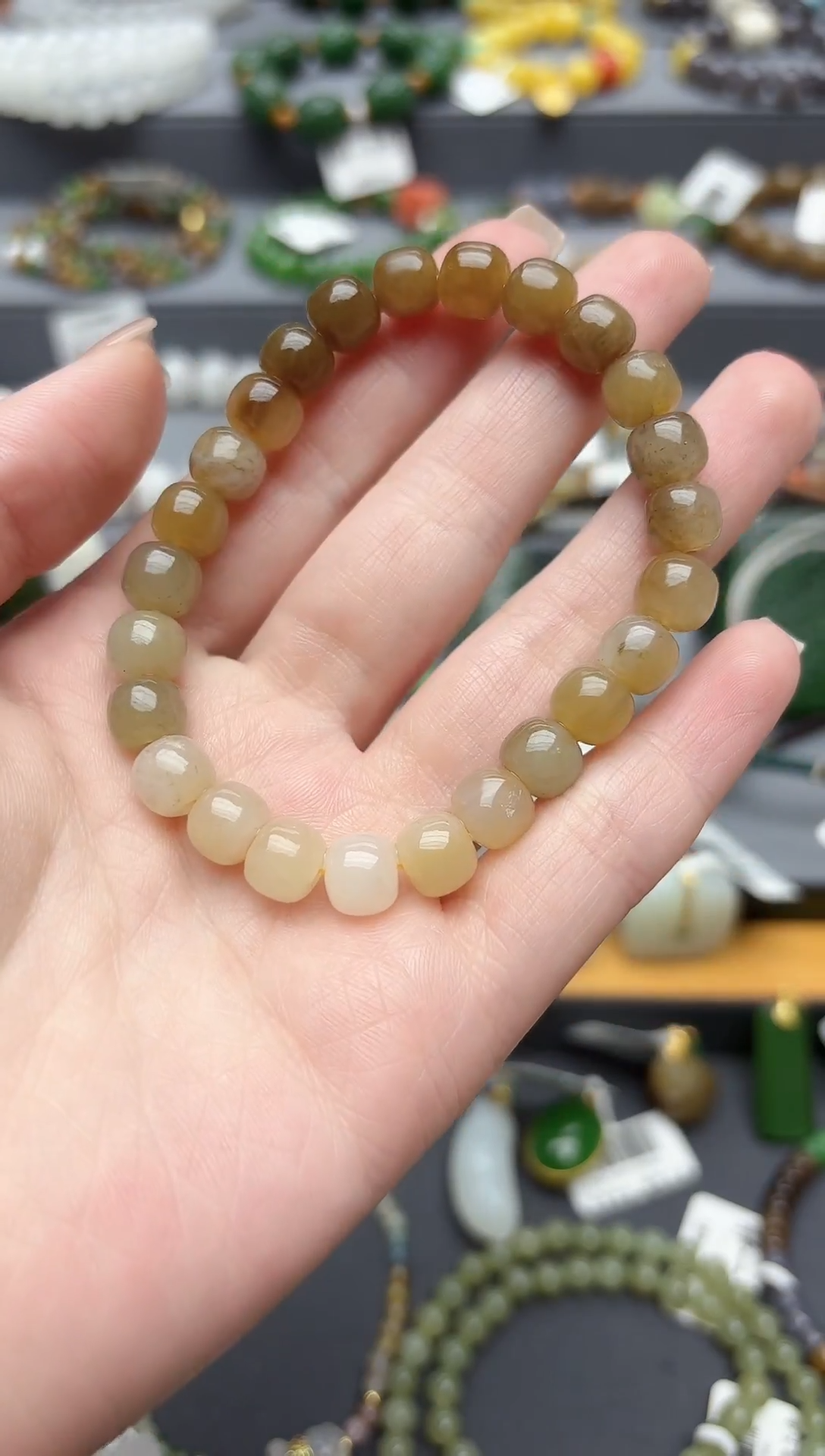 未镶嵌手串和田玉天然和田玉糖玉渐变手串