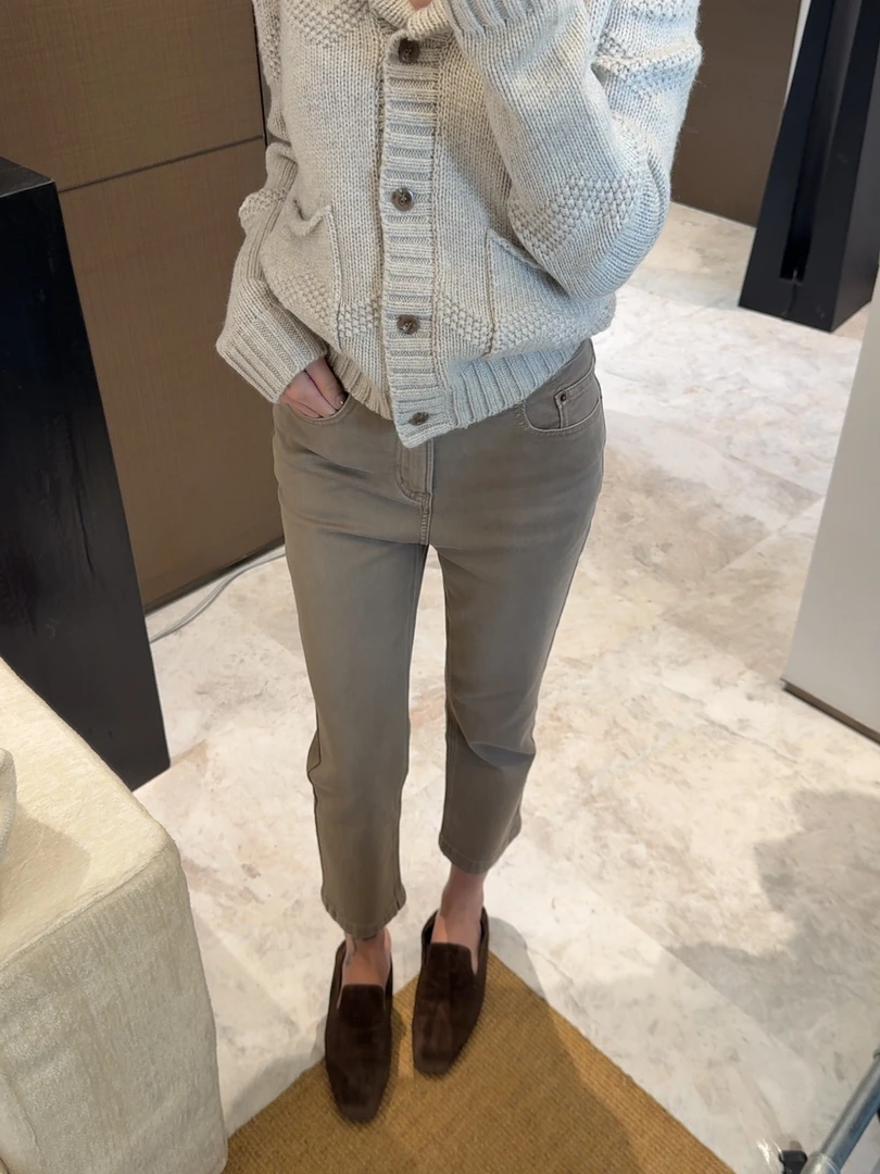 怀旧加绒九分牛仔裤烟管裤