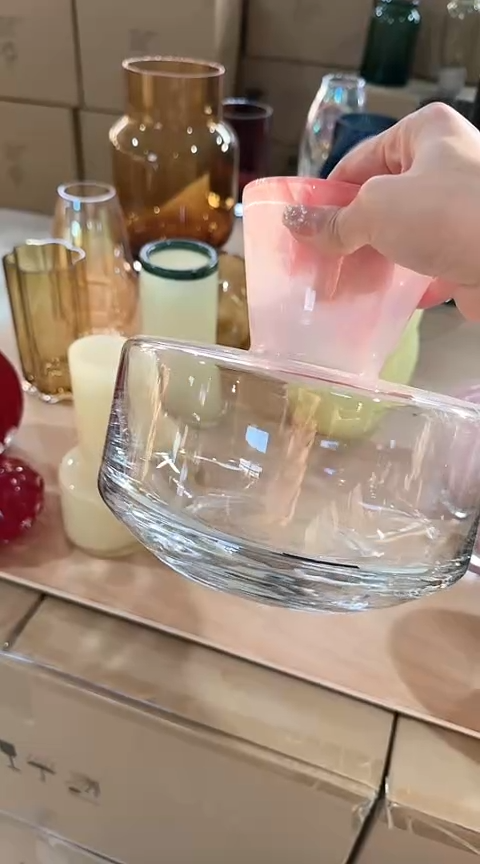 【闪购商品】玻璃粉色透明