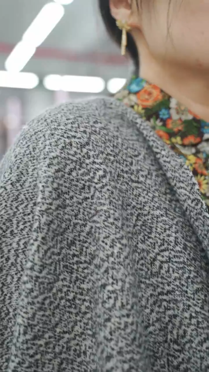 羊毛2米AGN WO/WP羊毛混纺面料花灰色外套宽132CM 387G/M 意大利