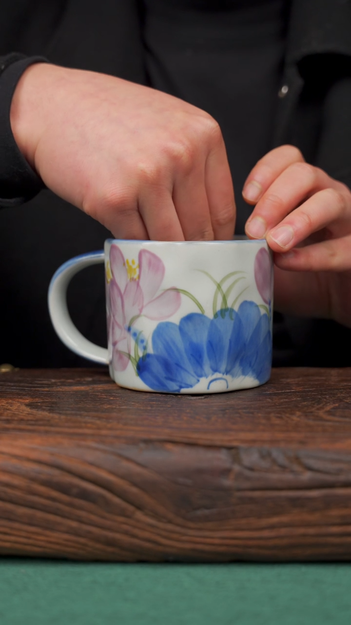 【闪购商品】瓷片66寻一缕瓷香杯釉下手工手绘瓷器