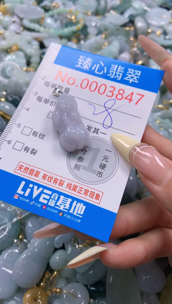 翡翠未镶嵌颈饰含绳0003847
