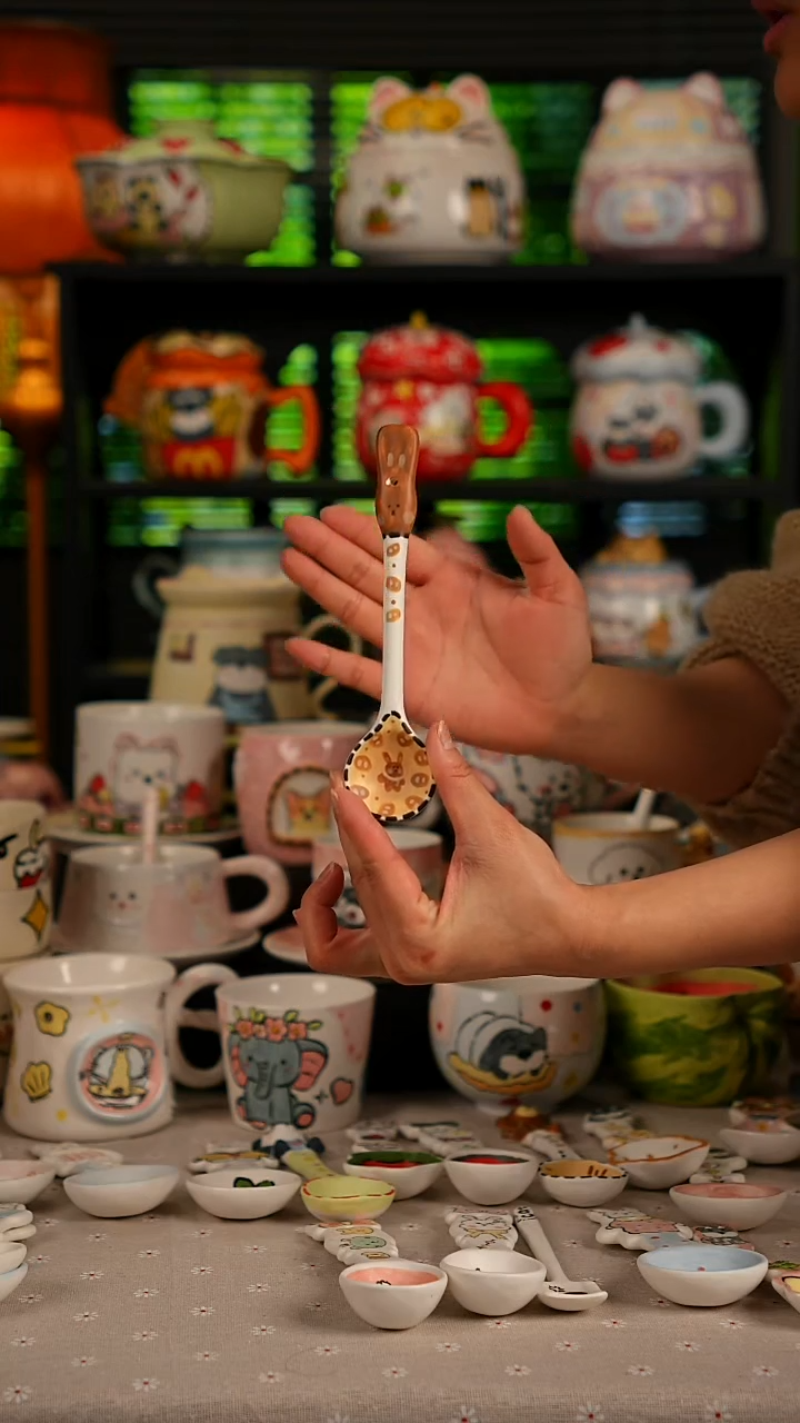 陶瓷无盖款景德镇高温釉下彩纯手绘创意瓷 