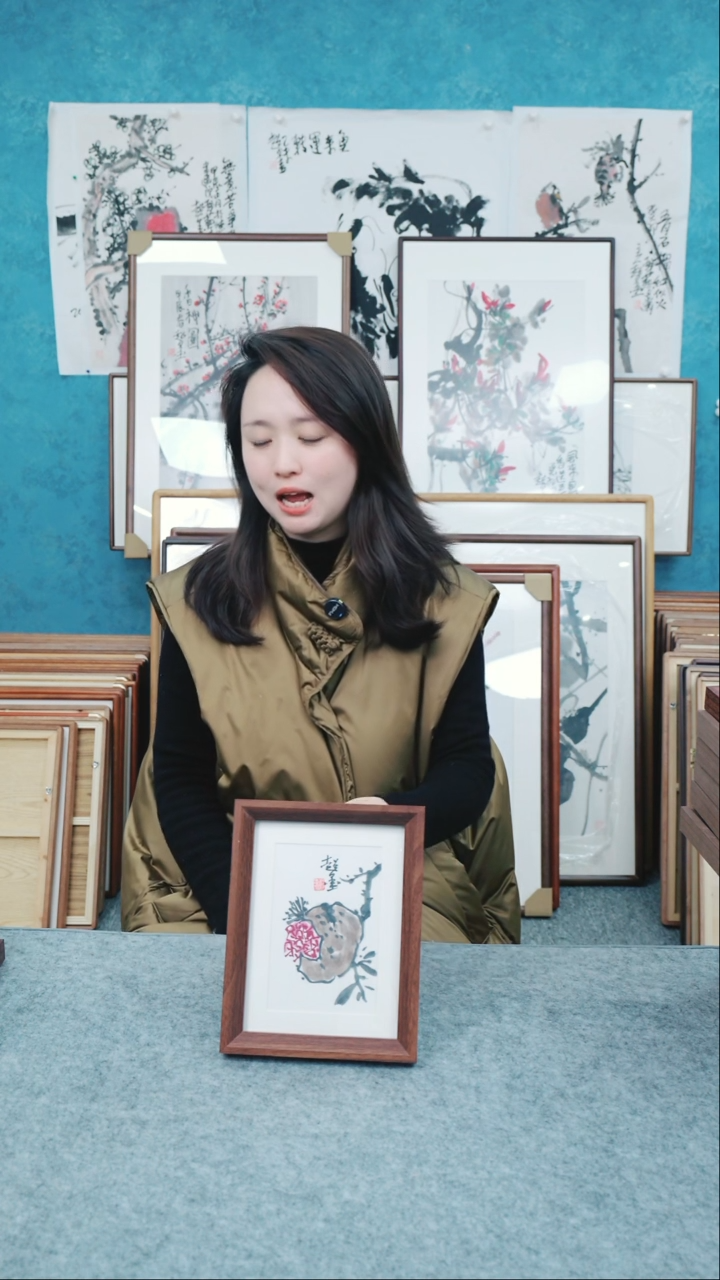 【闪购商品】国画8寸郑志超老师木质摆台