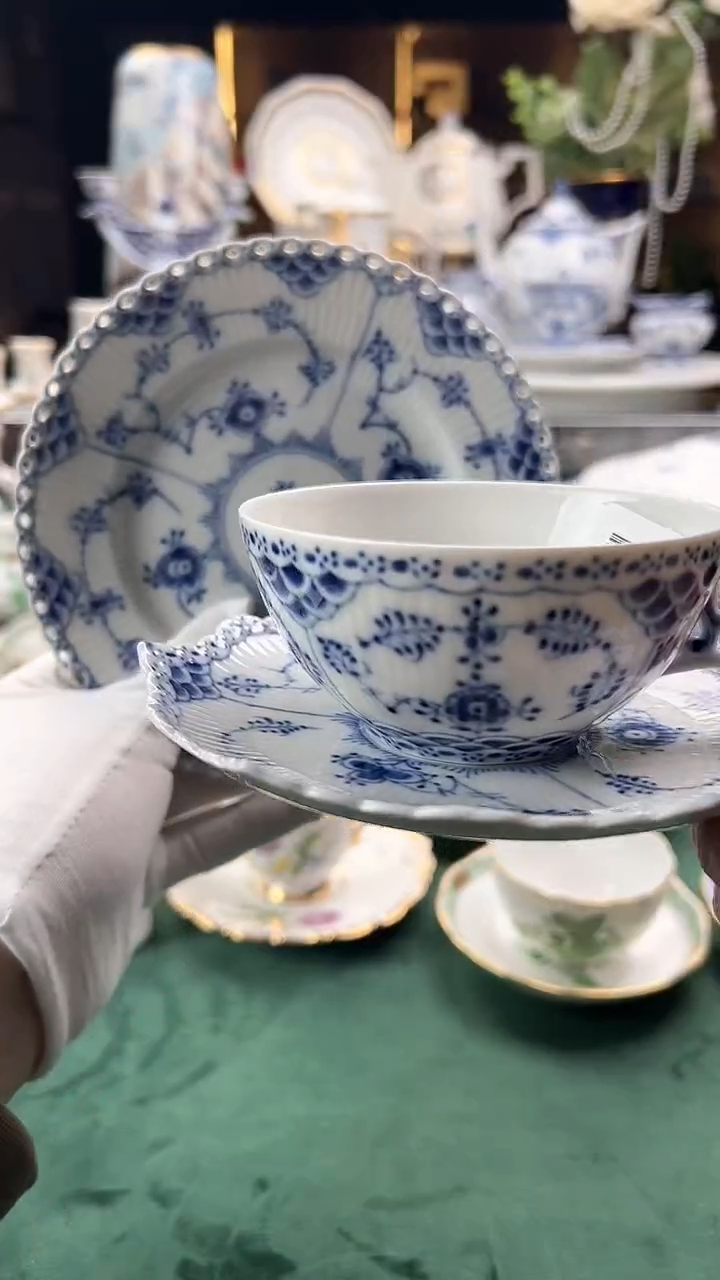 【闪购商品】瓷片哥本哈根全蕾丝茶杯碟盘