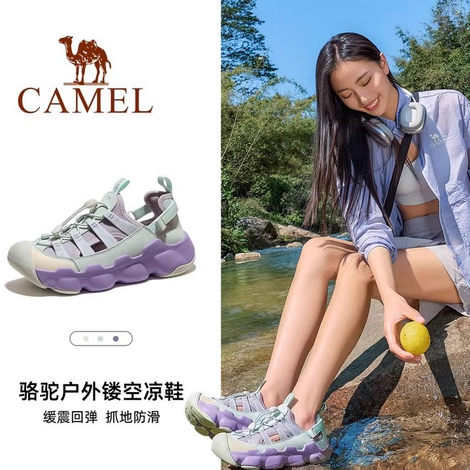 骆驼户外凉鞋洞洞鞋新款女鞋运动透气防撞沙滩涉水溯溪鞋夏日玩水