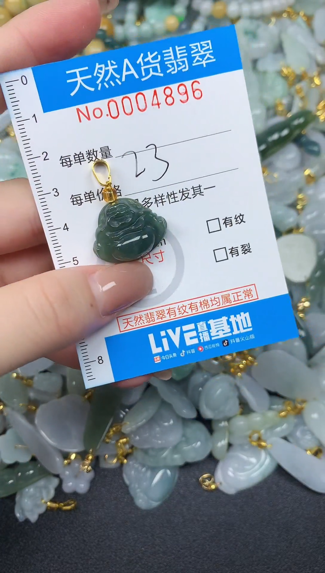 颈饰未镶嵌翡翠净货挂件-4896