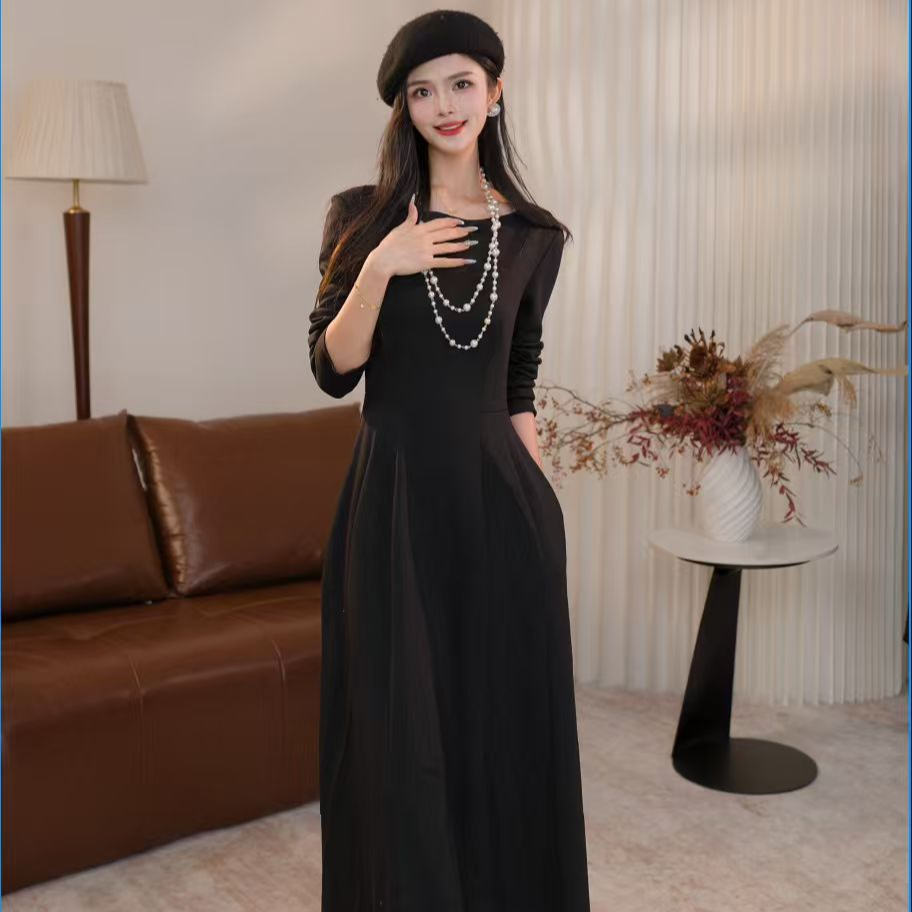 AMASS/阿玛施 时尚收腰显瘦气质复古法式优雅女装连衣裙5500564