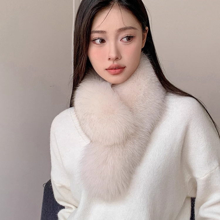 【大妍专属】双面仿狐狸毛围巾冬季女加厚保暖搭配围脖百搭交叉兔毛