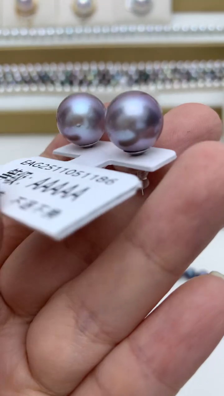 银S925镶嵌耳饰淡水珍珠e36 