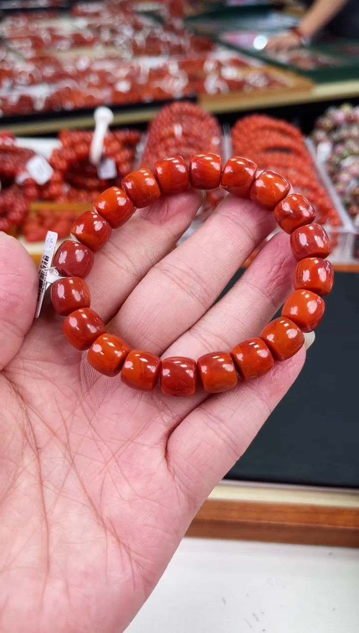 【闪购商品】南红玛瑙瓦西直切手串10+未镶嵌一个/条