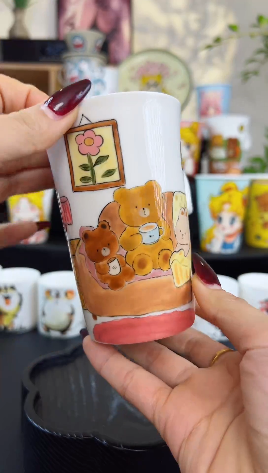 【闪购商品】摆件笙笙漫 手工手绘陶瓷杯杯