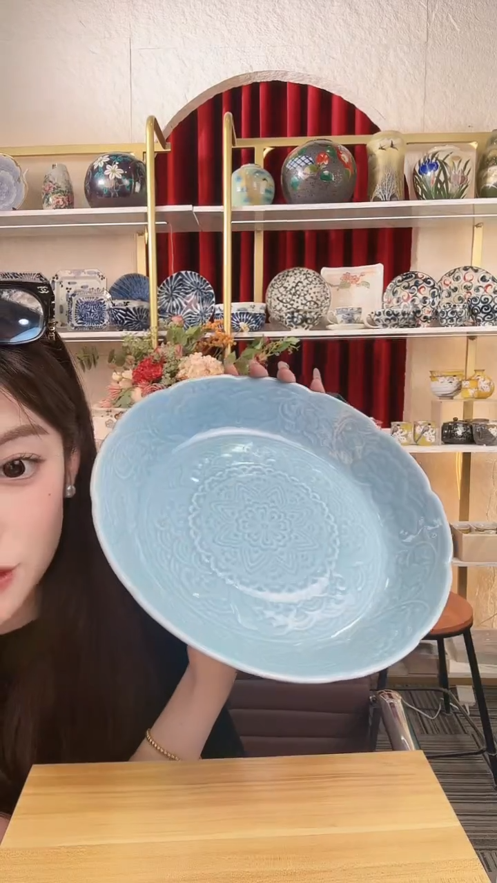 陶瓷青磁深盘27.5cm一支HS016