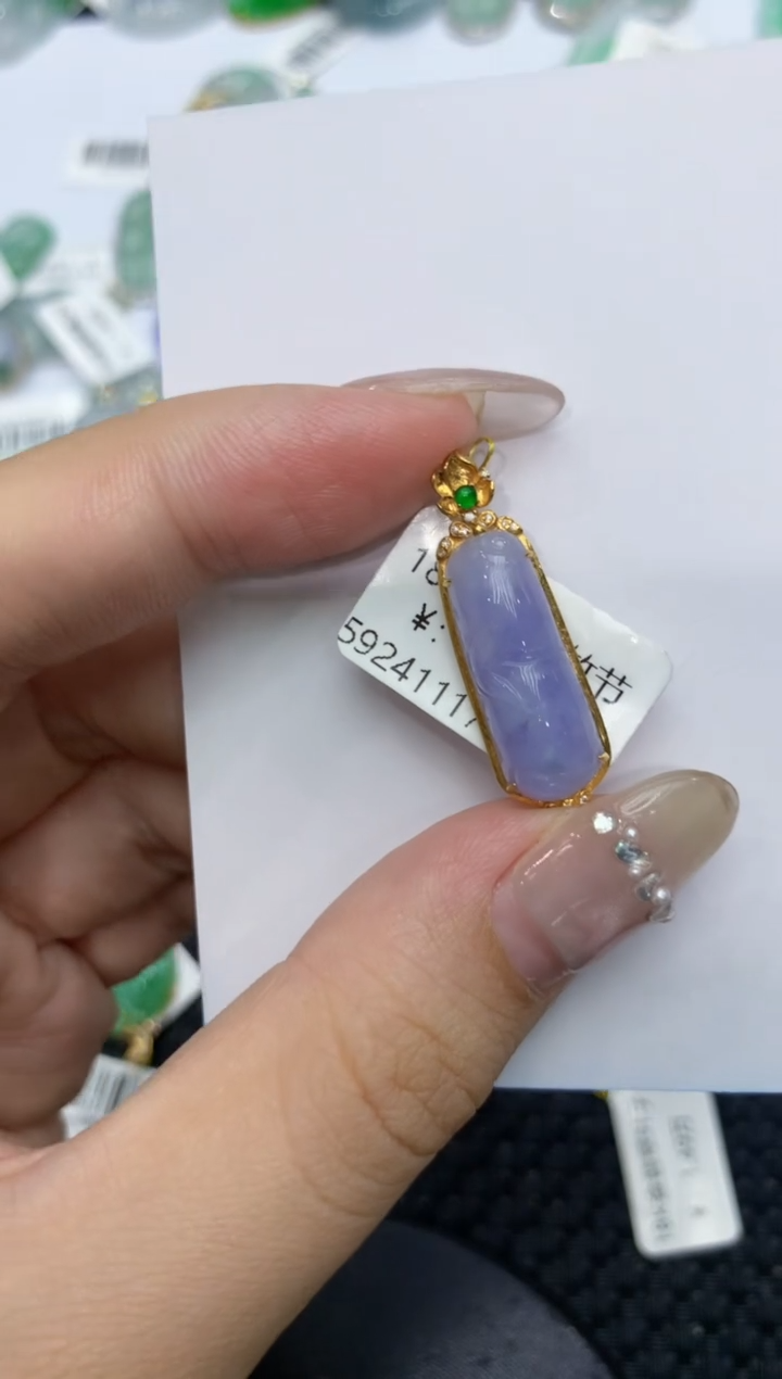 【闪购商品】翡翠颈饰18K金镶嵌222222222