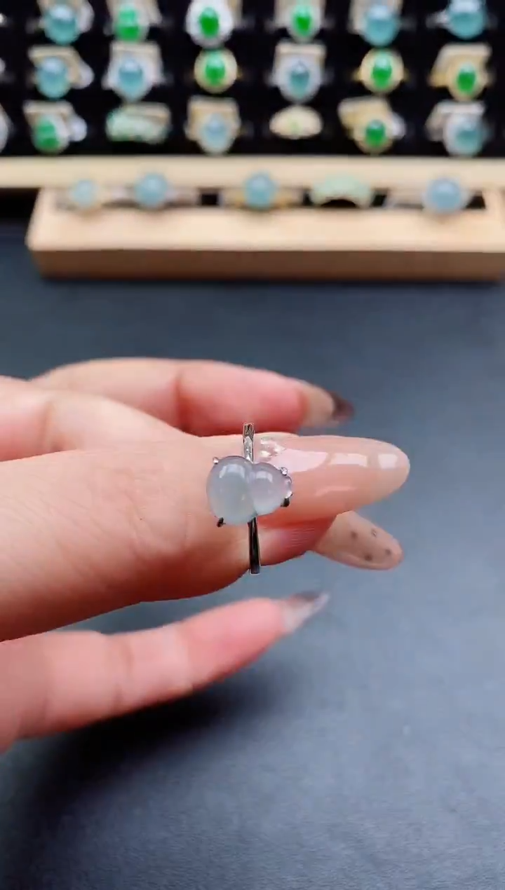 银S925镶嵌戒指翡翠1