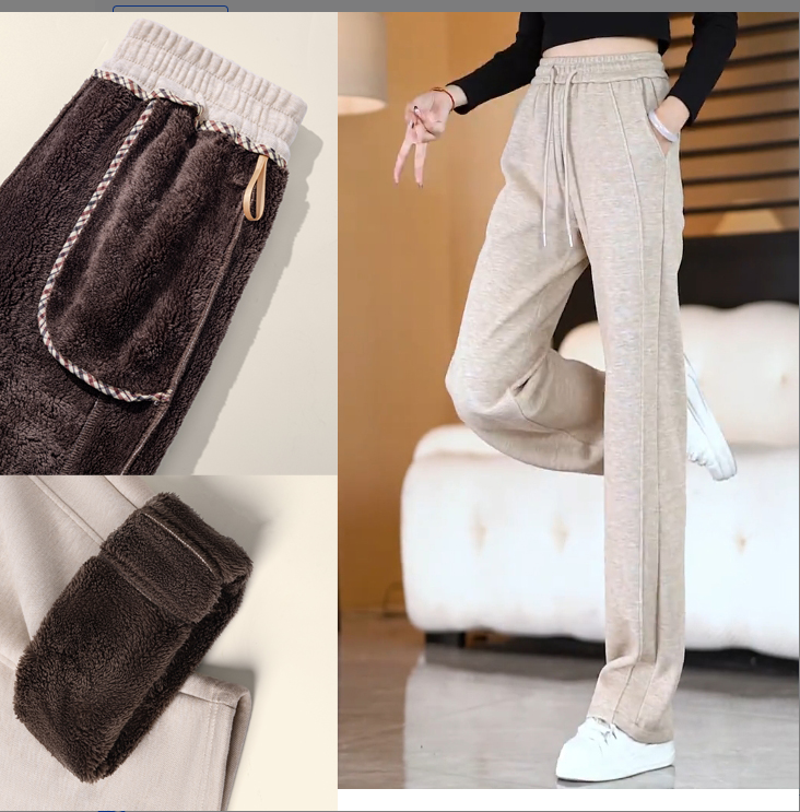 休闲裤显瘦高腰外穿宽松加厚保暖秋冬季冬加绒