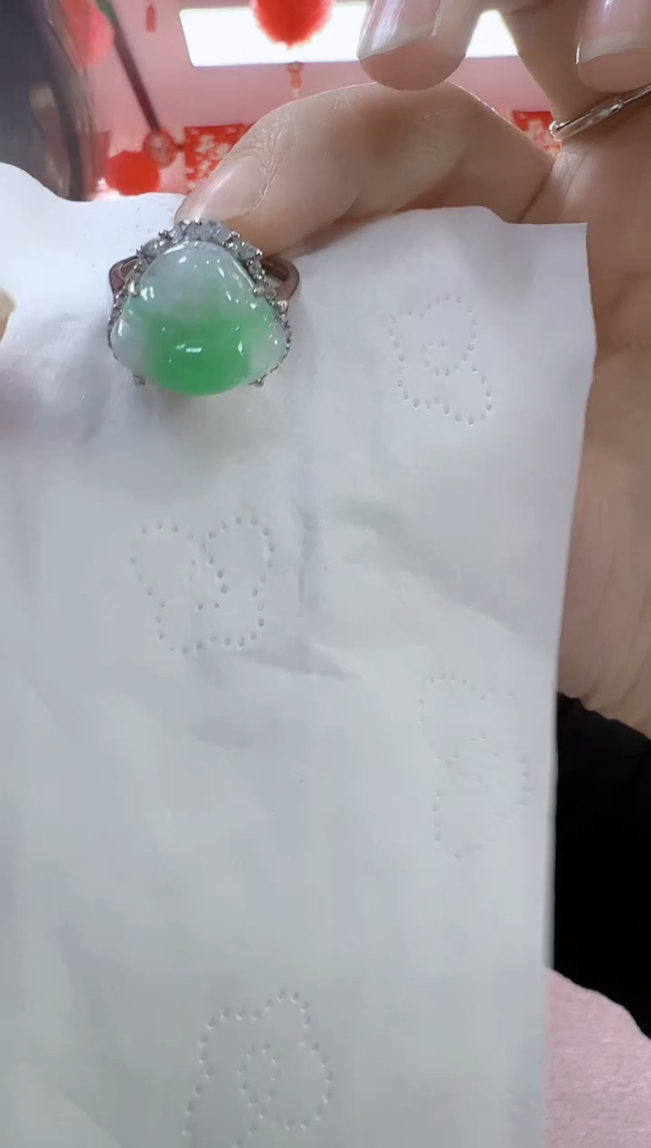 翡翠未镶嵌戒指佛公戒指