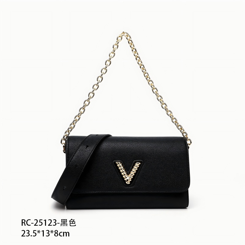 【文文甄选】RC-25123-黑色 轻奢硬面包包潮流美式度假风