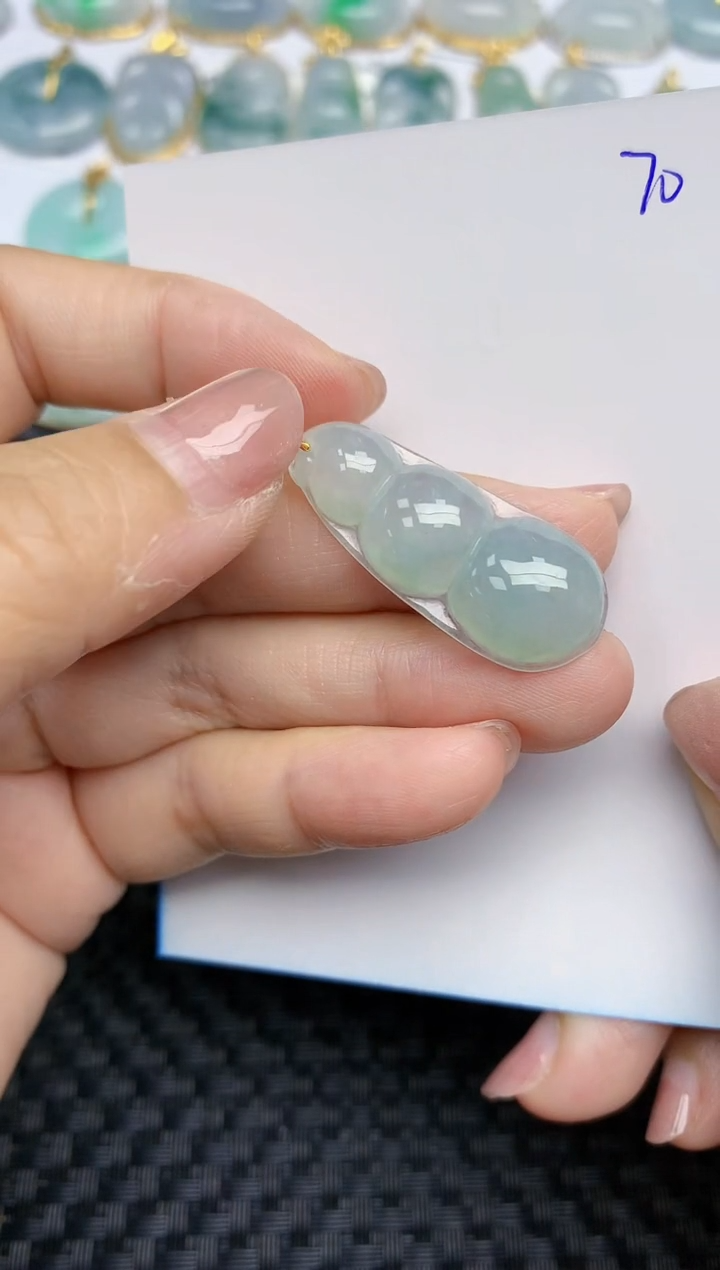 【闪购商品】翡翠颈饰18K金镶嵌天然A货翡翠 