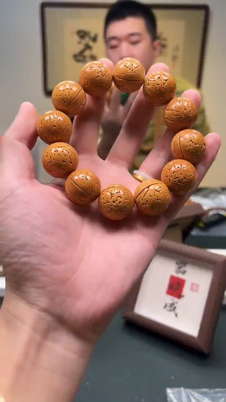 手串桃核22mm左右大圆珠桃核单圈