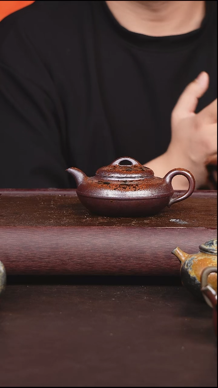 茶壶紫砂柴烧 线圆