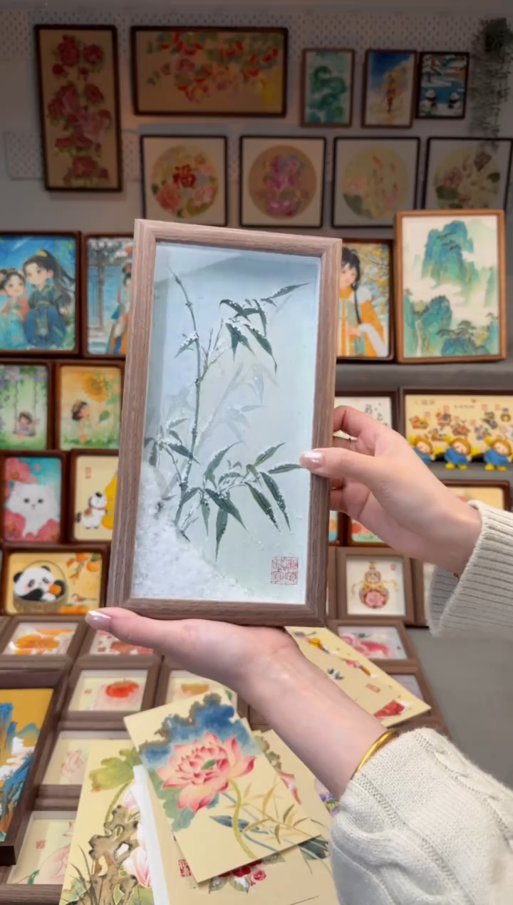 国画雪竹 手绘国画27