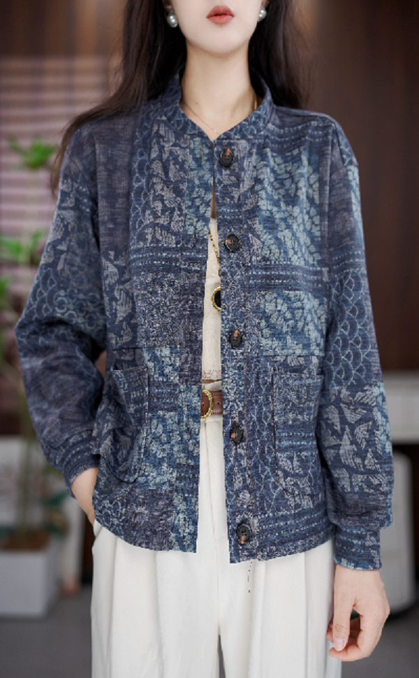 Y260新款中式时尚百搭气质宽松减龄外套-鸽子