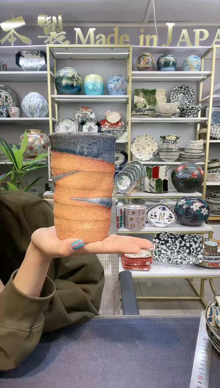 瓷志野烧手握杯一只装