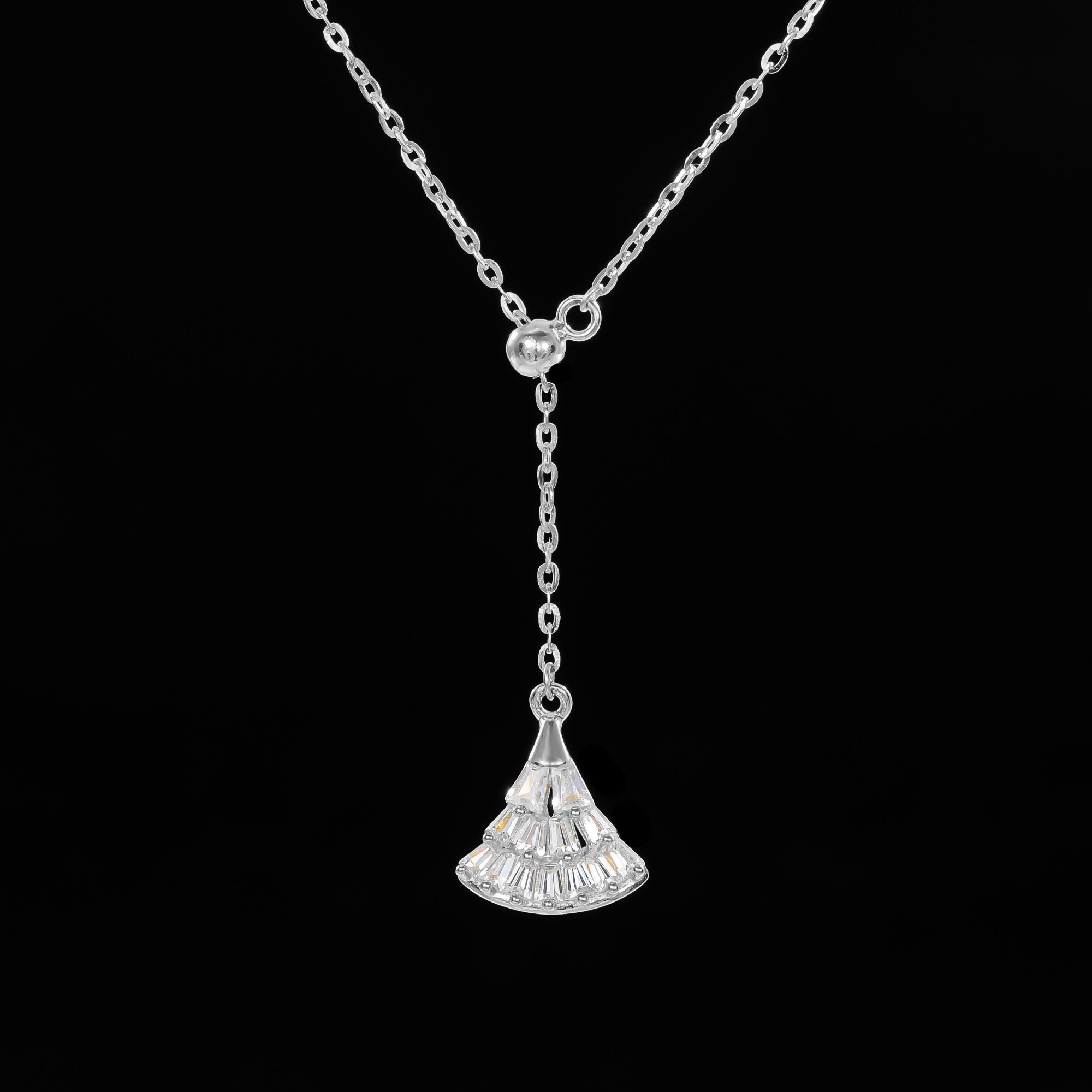 坠链均925银合成锆石 —木木（SA796）KF-5371B  项链45厘米