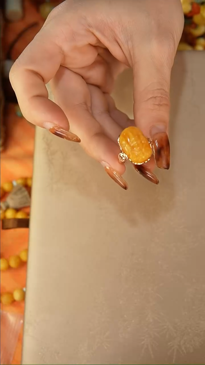 【闪购商品】琥珀戒指未镶嵌戒指