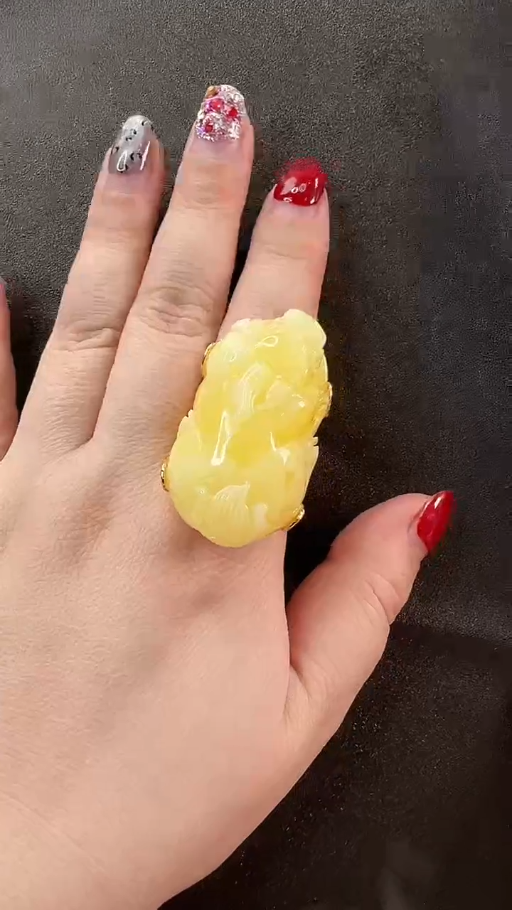 【闪购商品】琥珀戒指未镶嵌戒指