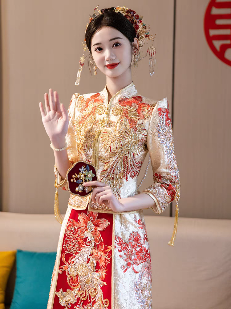 秀禾服婚服2025新款中式结婚嫁衣小个子敬酒秀禾服新娘服装