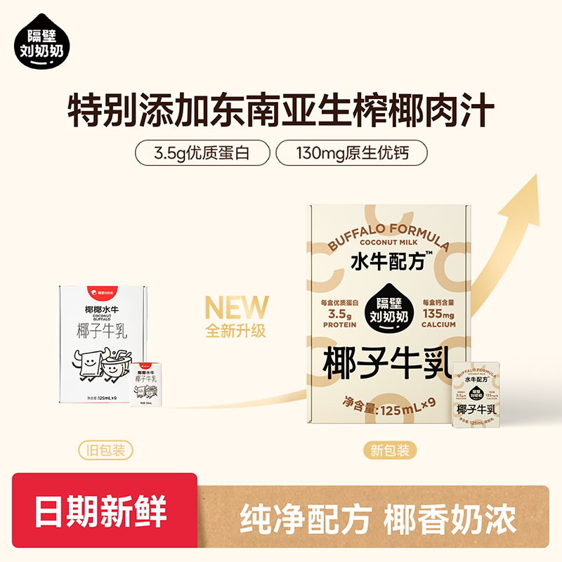 【椰椰牛奶】9支隔壁刘奶奶椰椰水牛椰子牛乳mini椰子奶zb