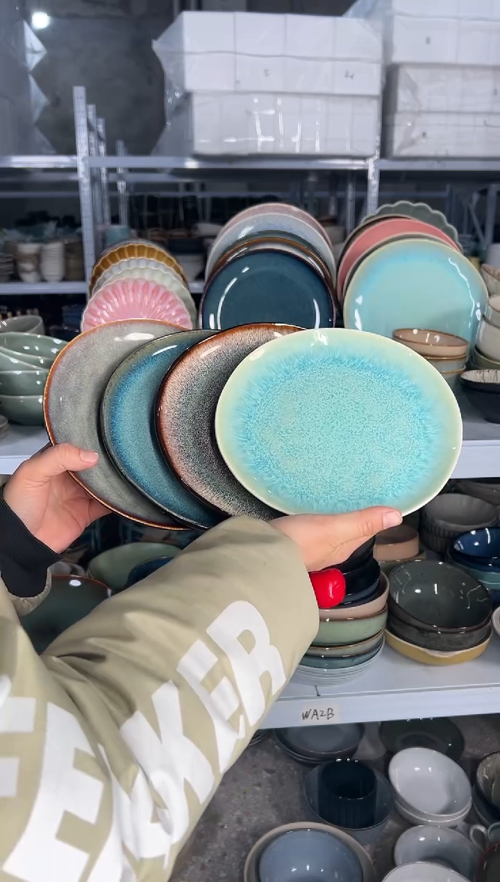 陶瓷外贸尾货瑕疵满20包邮X4 小盘8英寸