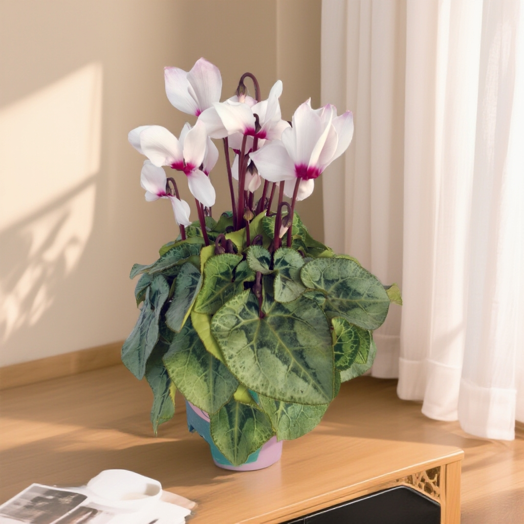 中花仙客来带花带花苞盆栽室内花卉好养观赏植物叶花