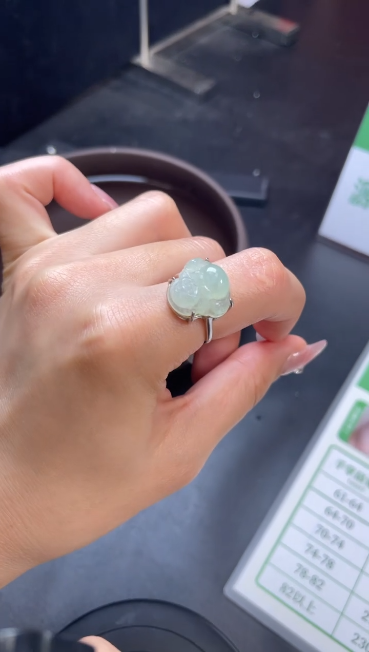 【闪购商品】翡翠戒指银S925镶嵌W015-CPM160多样性发一