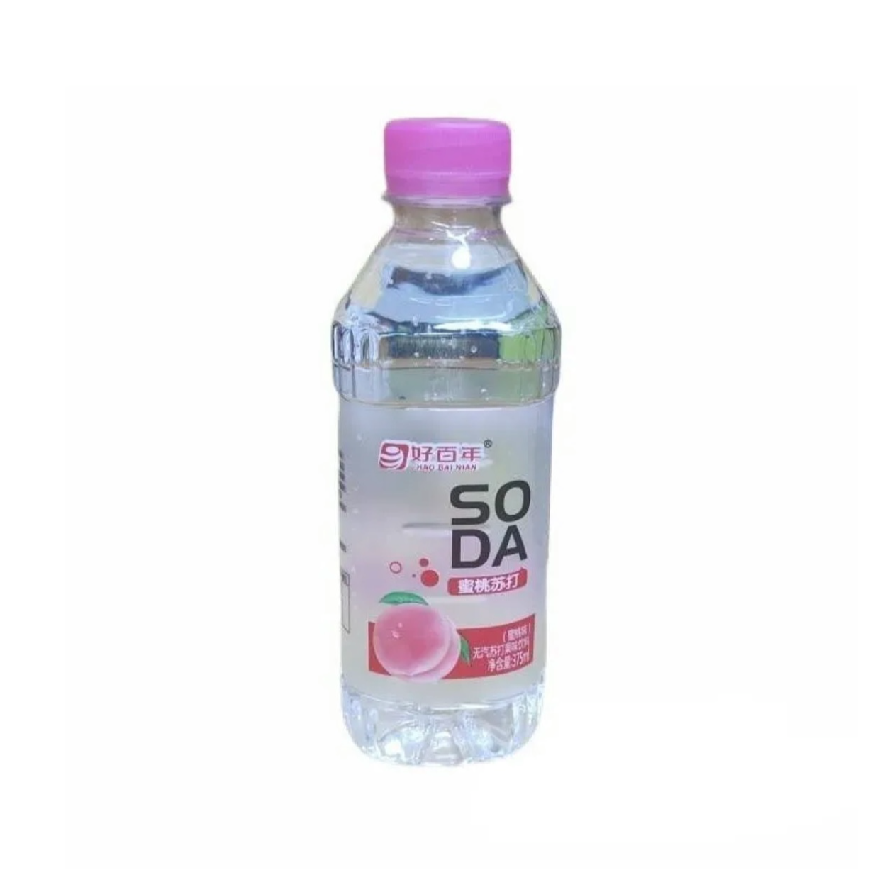 好百年无气蜜桃味苏打果味饮料375ml/瓶