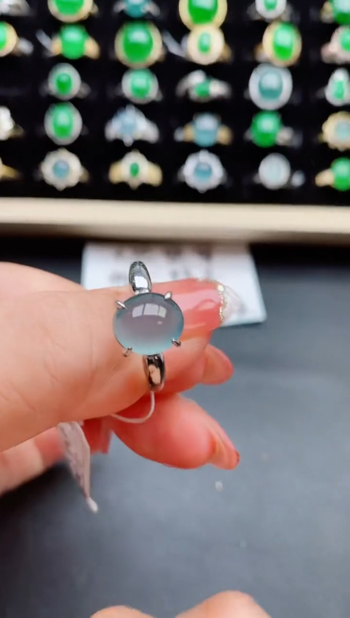 【闪购商品】翡翠戒指银S925镶嵌85800