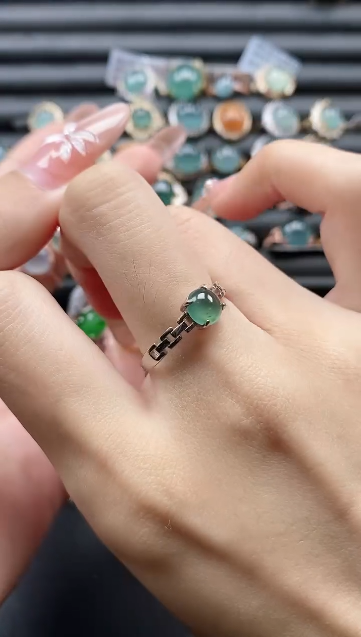 【闪购商品】翡翠戒指银S925镶嵌11111