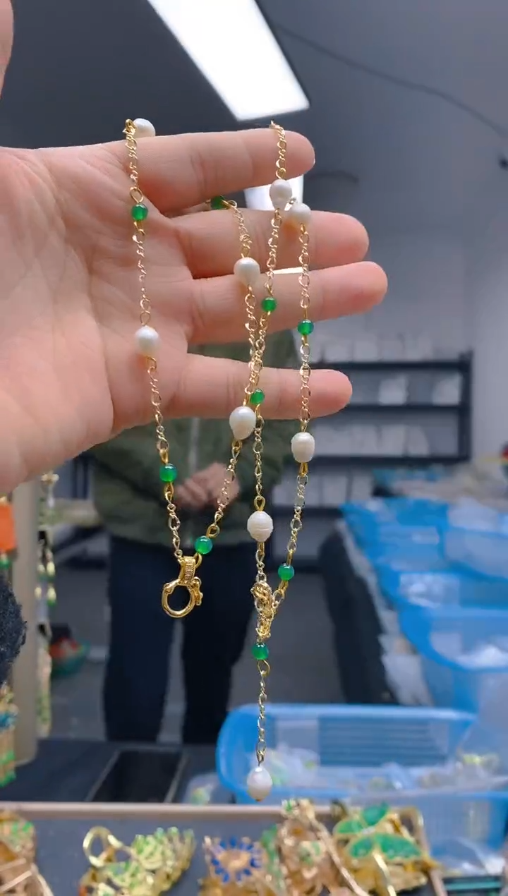 【闪购商品】淡水珍珠耳饰合金224珍珠锁骨链