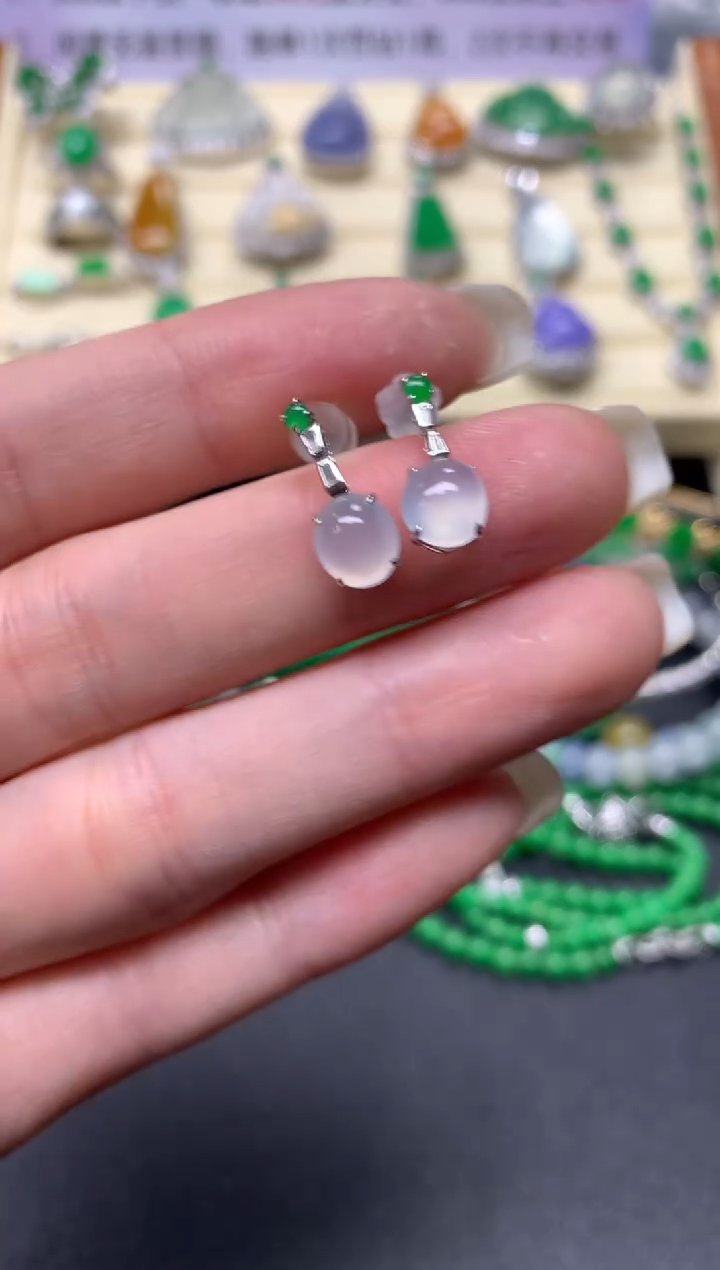 【闪购商品】翡翠耳饰18K金镶嵌耳饰|1400+140