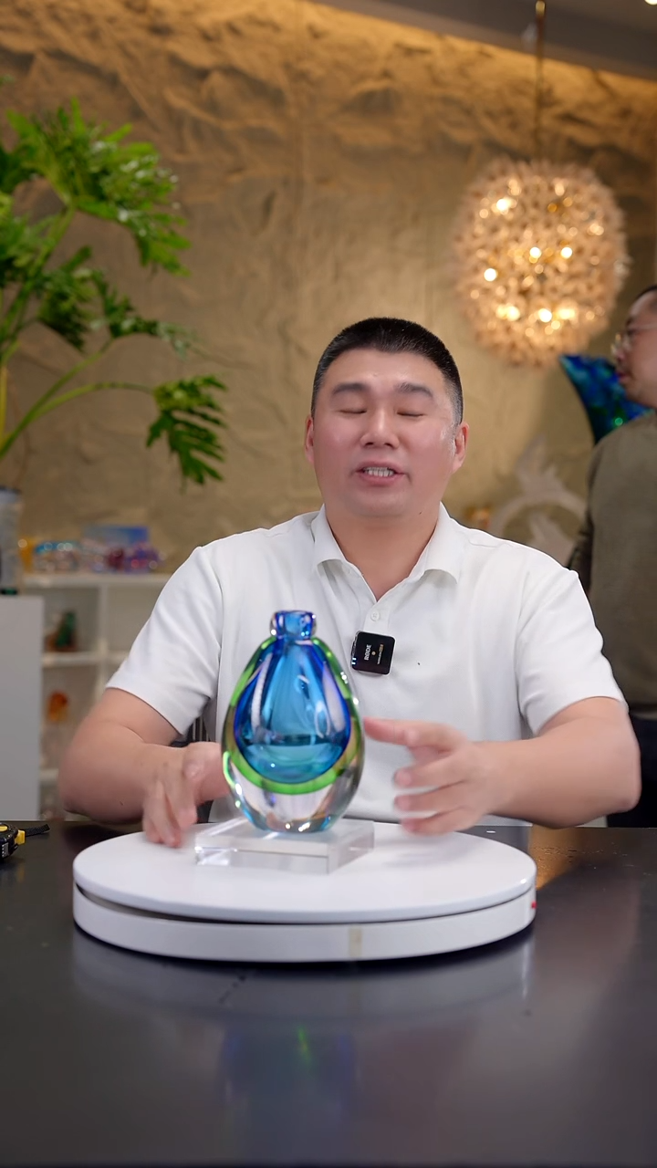 手工艺品琉璃蓝绿色设计款香薰瓶