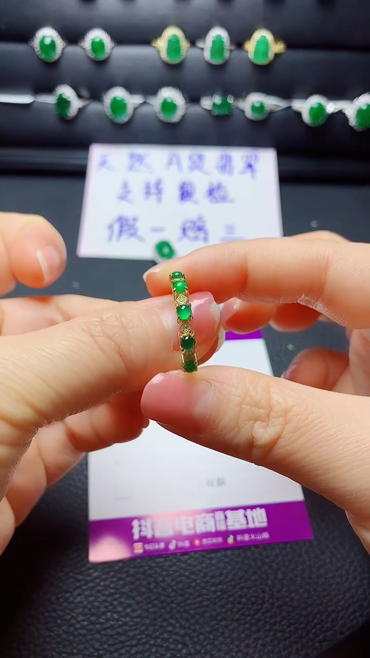 银S925镶嵌戒指翡翠天然翡翠A货s925银镶