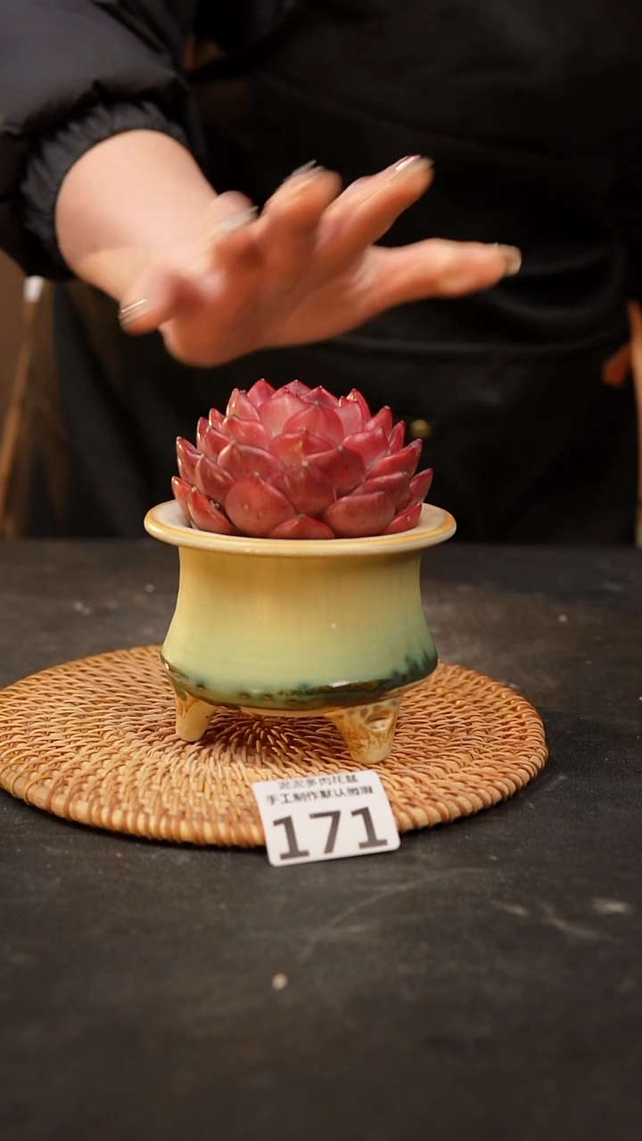 【闪购商品】瓷片 171泥泥手工花盆口7高7