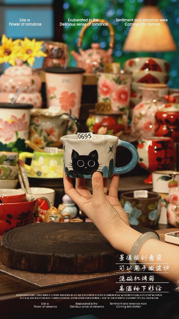 陶瓷景德镇高温釉下彩手工手绘款式@A0695@