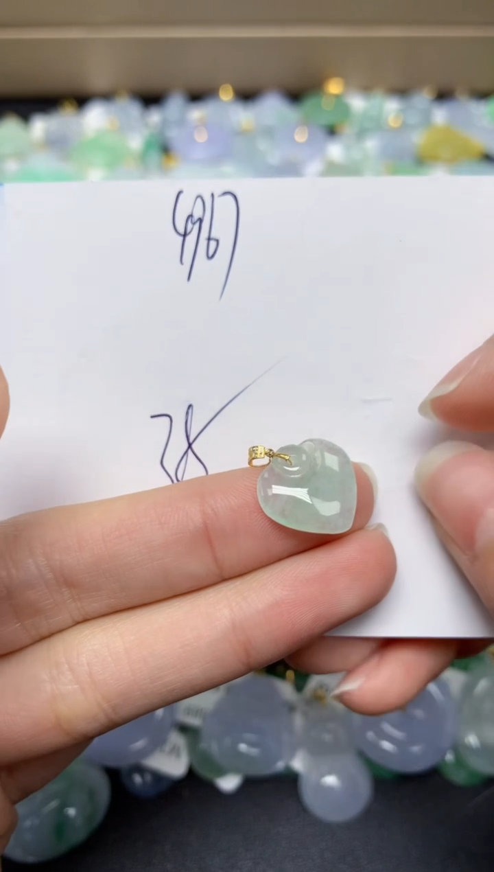 【闪购商品】翡翠颈饰18K金镶嵌 天然翡翠A货
