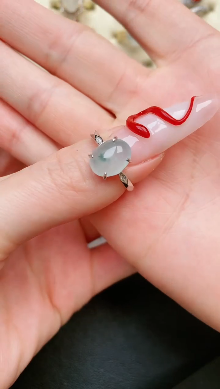 【闪购商品】翡翠戒指银S925镶嵌....